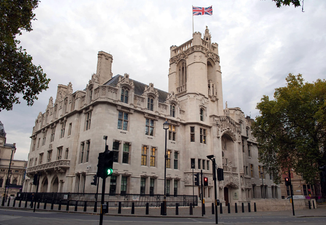 Westminster and the UK Supreme Court building in London